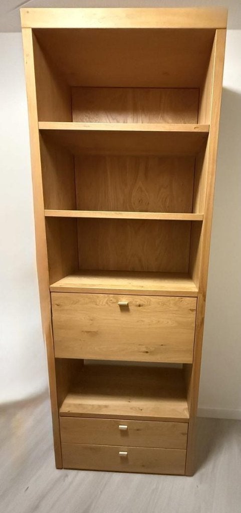 Hülsta ‘Encado II’ eiken wandmeubel met werkblad en laden, Ophalen, Gebruikt, Met klep(pen), 200 cm of meer