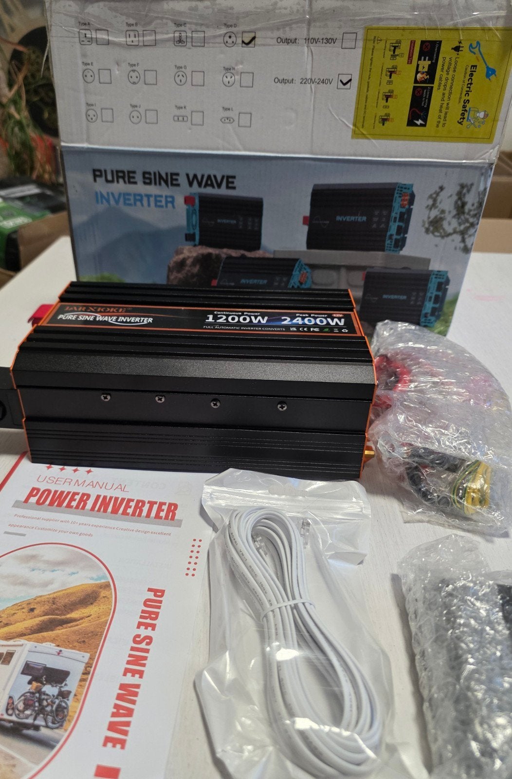 JAREXIOKE Pure Sinus Omvormer 1200W/2400W, Ophalen of Verzenden