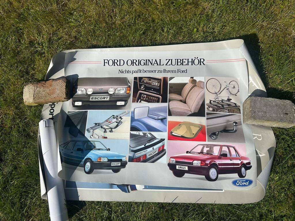 Div ford poster sierra orion fiesta mk1 mk3 taunus scorpio, Ophalen of Verzenden, Zo goed als nieuw, A1 t/m A3, Overige onderwerpen