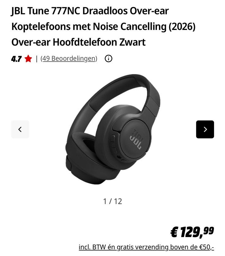 JBL Tune 777NC NIEUW IN DOOS, Ophalen, Nieuw