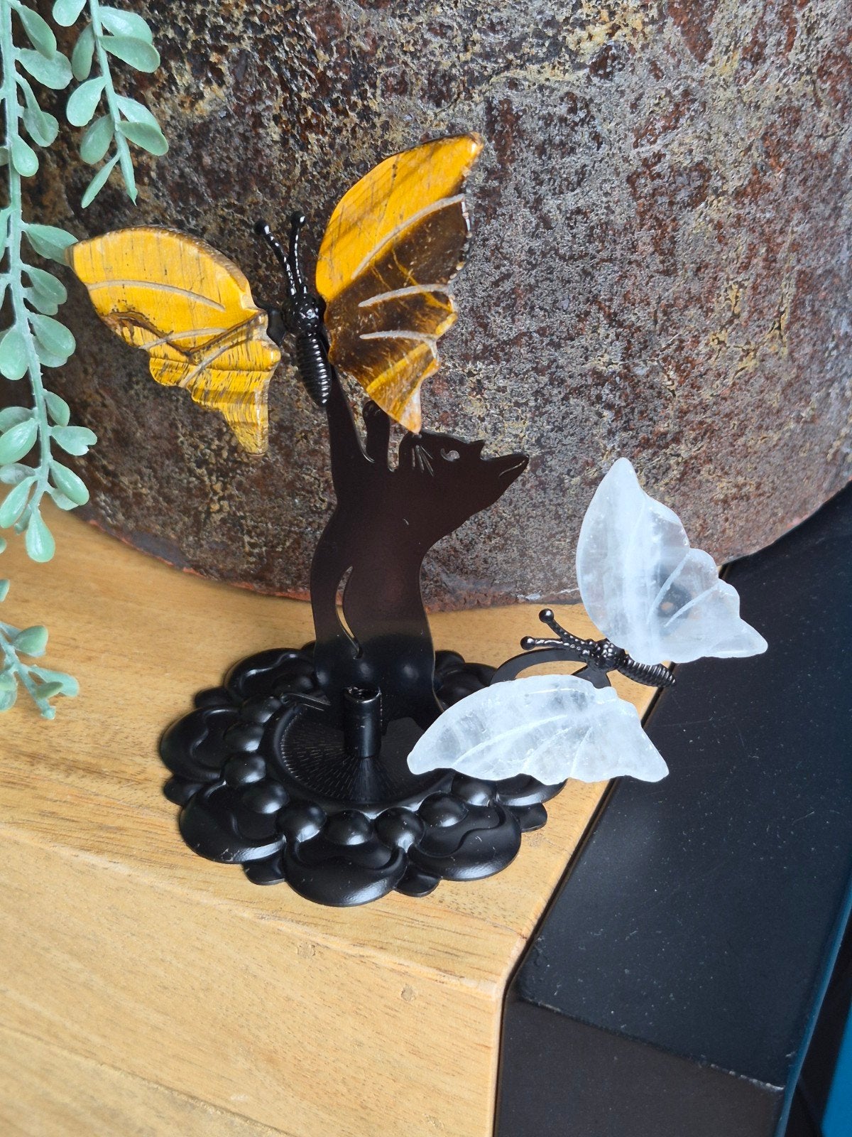 Kat met edelstenen vlinders, Ophalen of Verzenden