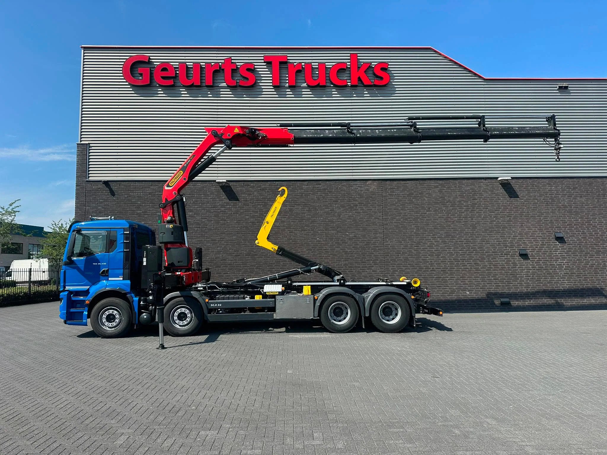 MAN TGS 35.430 8X4 BL + PALFINGER HAAK+20ASLD5+ PALFINGER PK, Auto's, Automaat, Achterwielaandrijving, Euro 6, Blauw