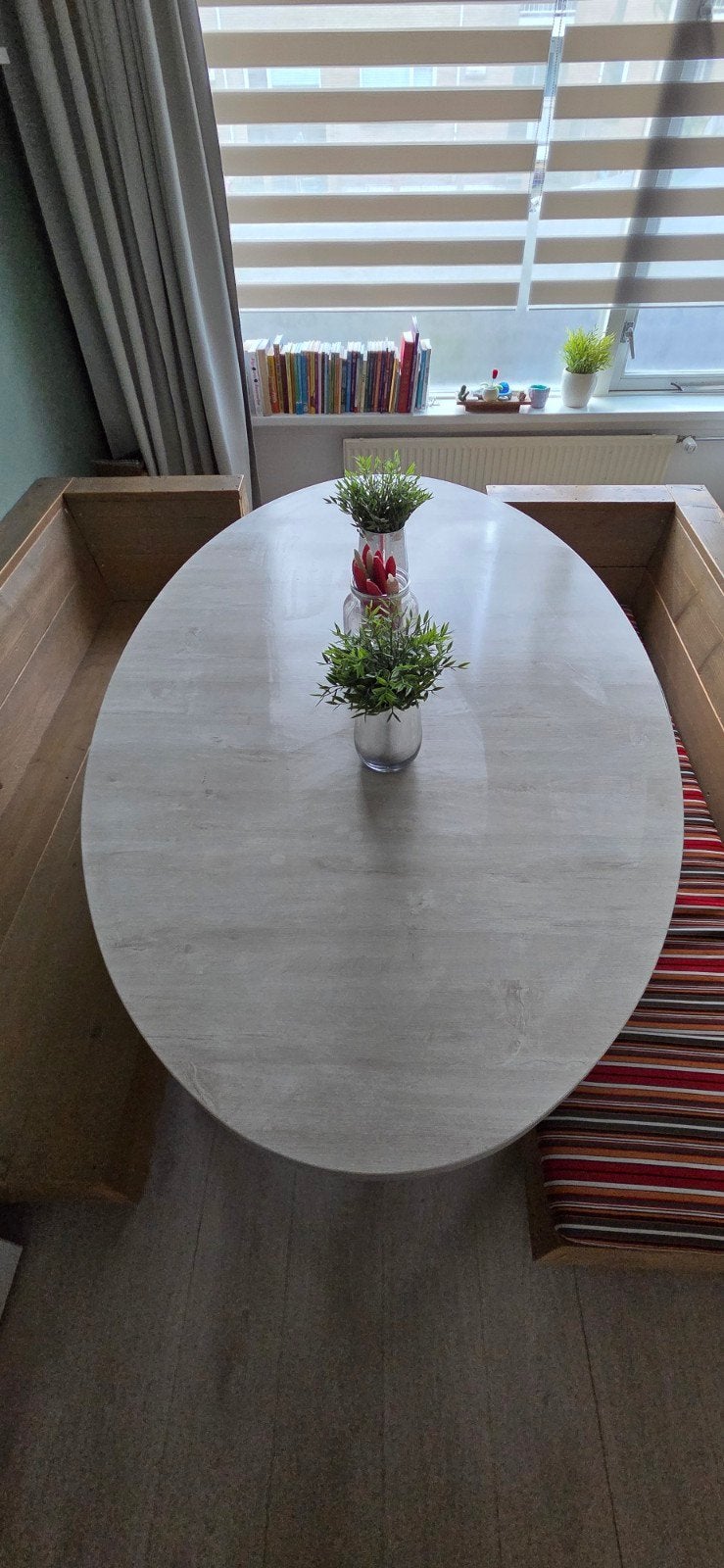 Steigerhouten banken op wielen en evt tafel (meerprij, Ophalen, Gebruikt, 150 tot 200 cm, 75 tot 100 cm