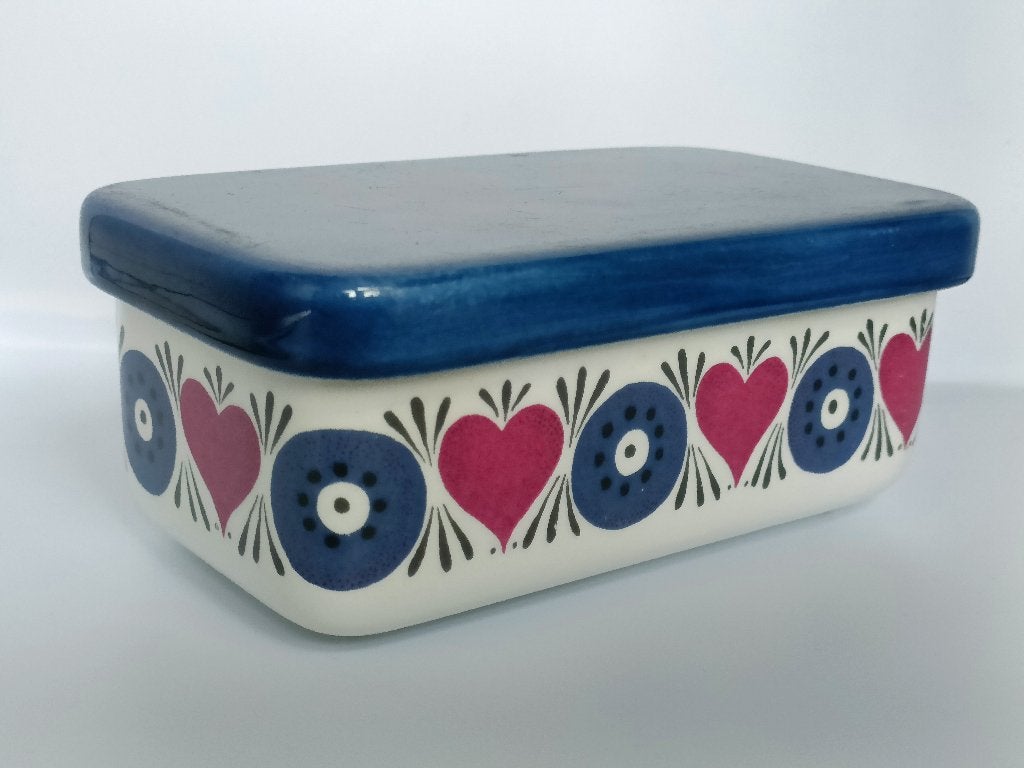 Rörstrand Silja - botervloot met blauw deksel, Ophalen of Verzenden