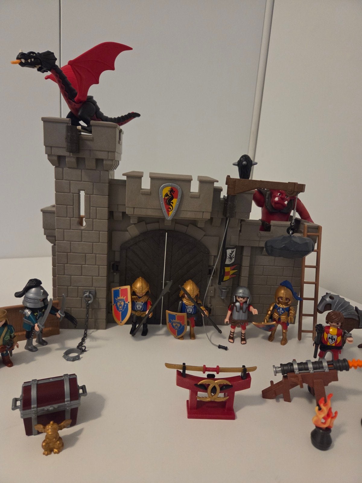 playmobile kasteel met draak, trol en ridders, Ophalen, Zo goed als nieuw