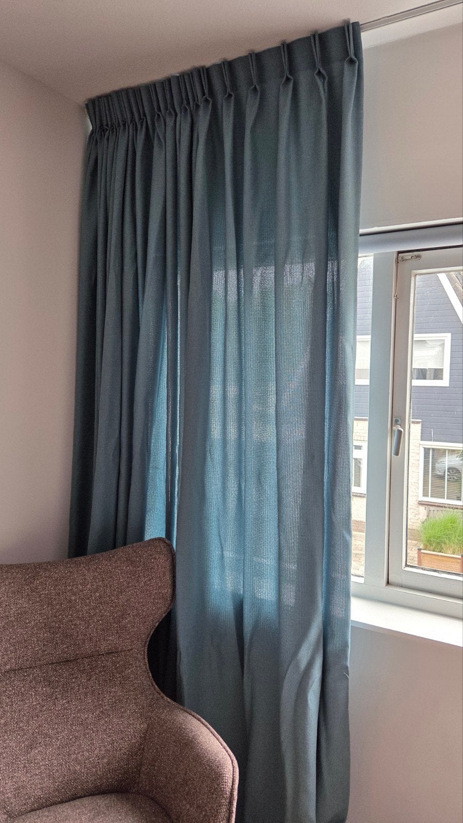 Op maat gemaakt gordijn Kwantum 2m x 2,56m, Huis en Inrichting, Stoffering | Gordijnen en Lamellen, Ophalen, Gebruikt, Blauw