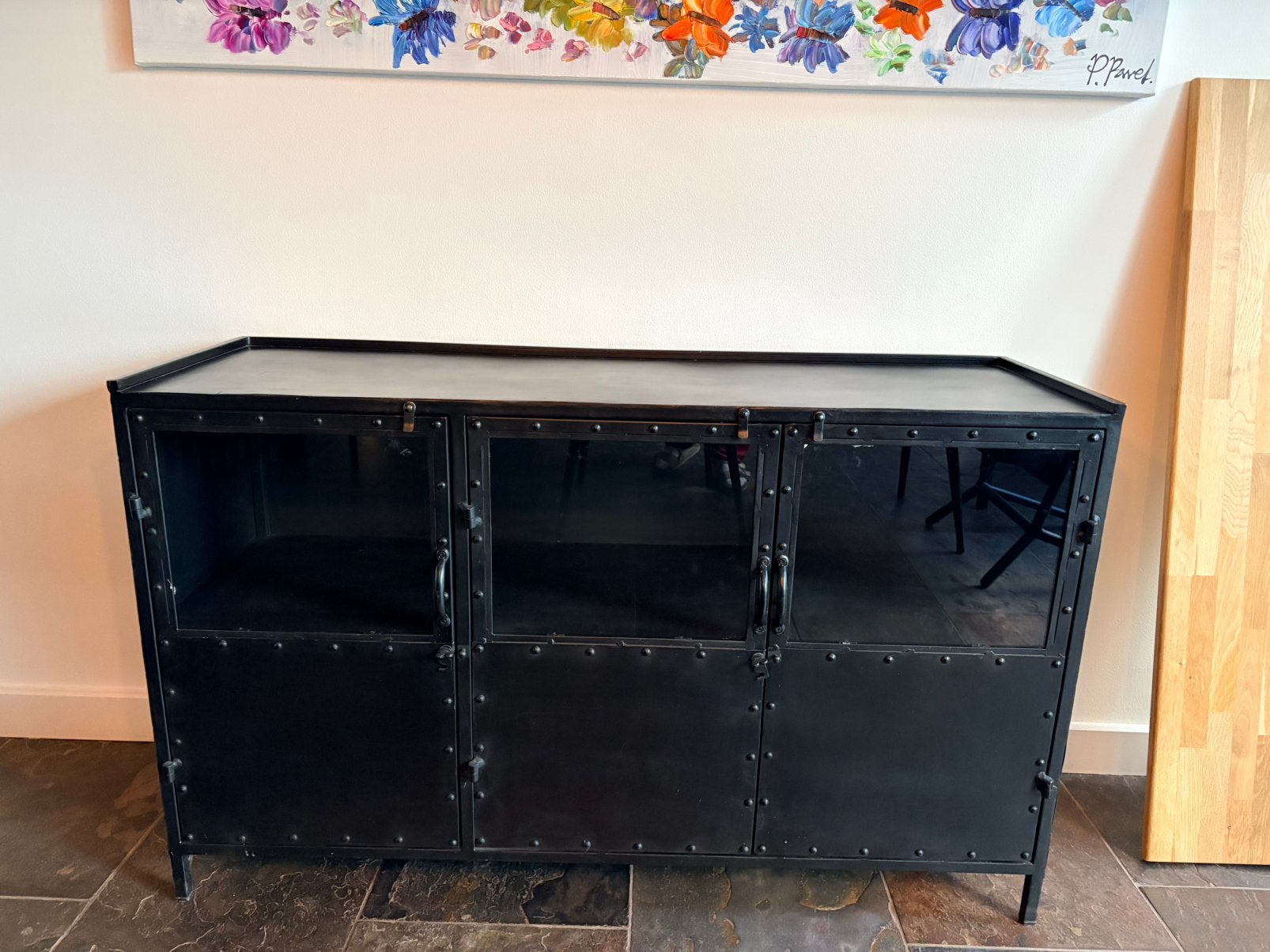 Dressoir 130x80x45cm met eikenhouten blad (optie), Ophalen, Met plank(en), 100 tot 150 cm, Zo goed als nieuw