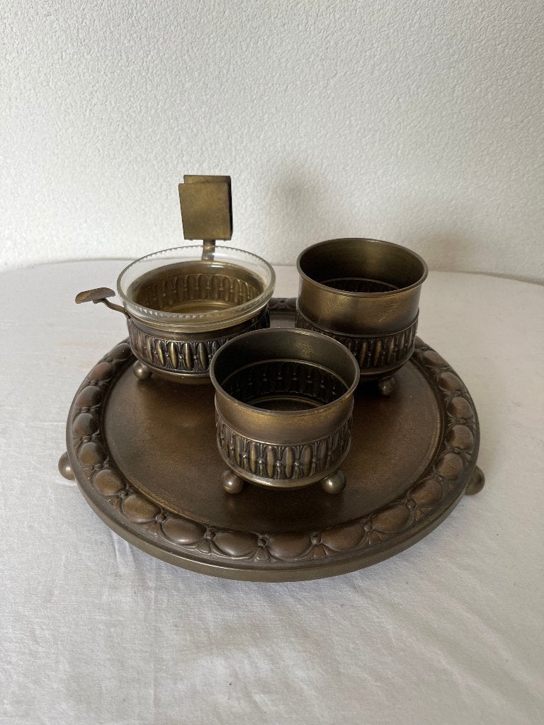 Rookstel Oud Antiek Vintage Brocante Asbak Rookgerei Rookset, Ophalen of Verzenden