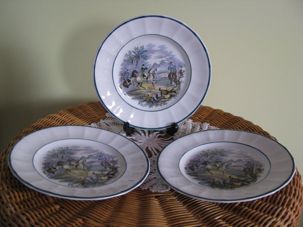 Pierre Regout * 3 x bord * slag bij de pyramiden * Napoleon, Antiek en Kunst, Ophalen of Verzenden