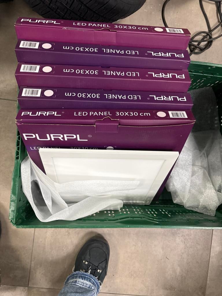 5 Nieuwe LED Panelen 30x30 cm - PURPL, Ophalen of Verzenden, Nieuw