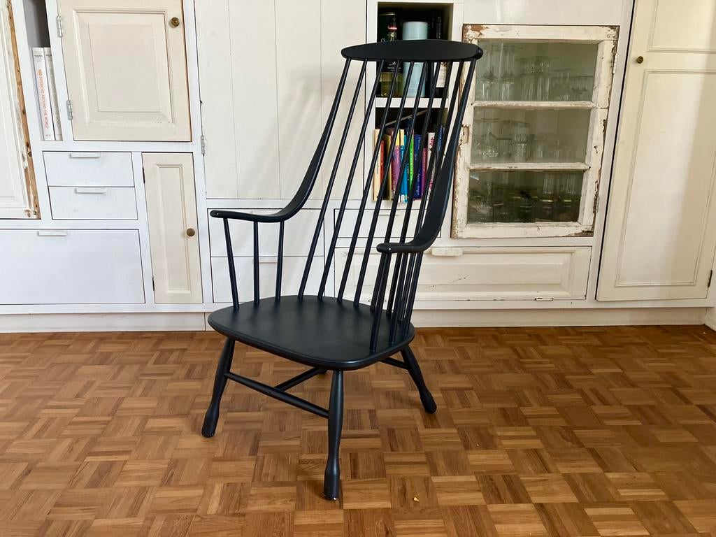Lena Larsson Nesto fauteuil Grandessa spijlen, Ophalen, Gebruikt, Vintage scandinavisch Tapiovaara Ercol Pastoe, H