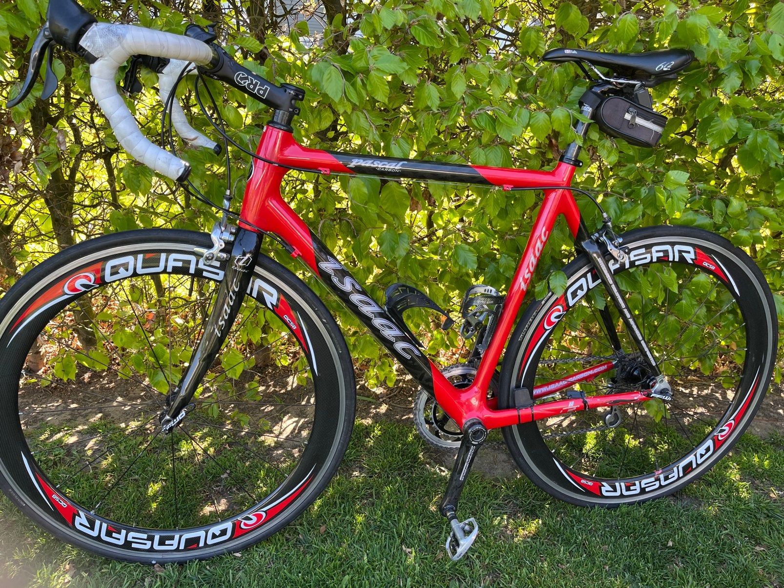 Isaac/ pascal  racefiets, rood , campagnolo afmontage, 28 inch, Carbon, Zo goed als nieuw, 15 tot 20 versnellingen