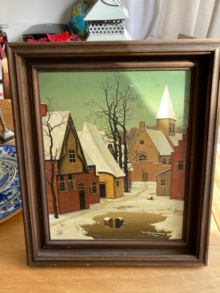 Winterlandschap 1996 Olieverf op Doek Russian art, Ophalen