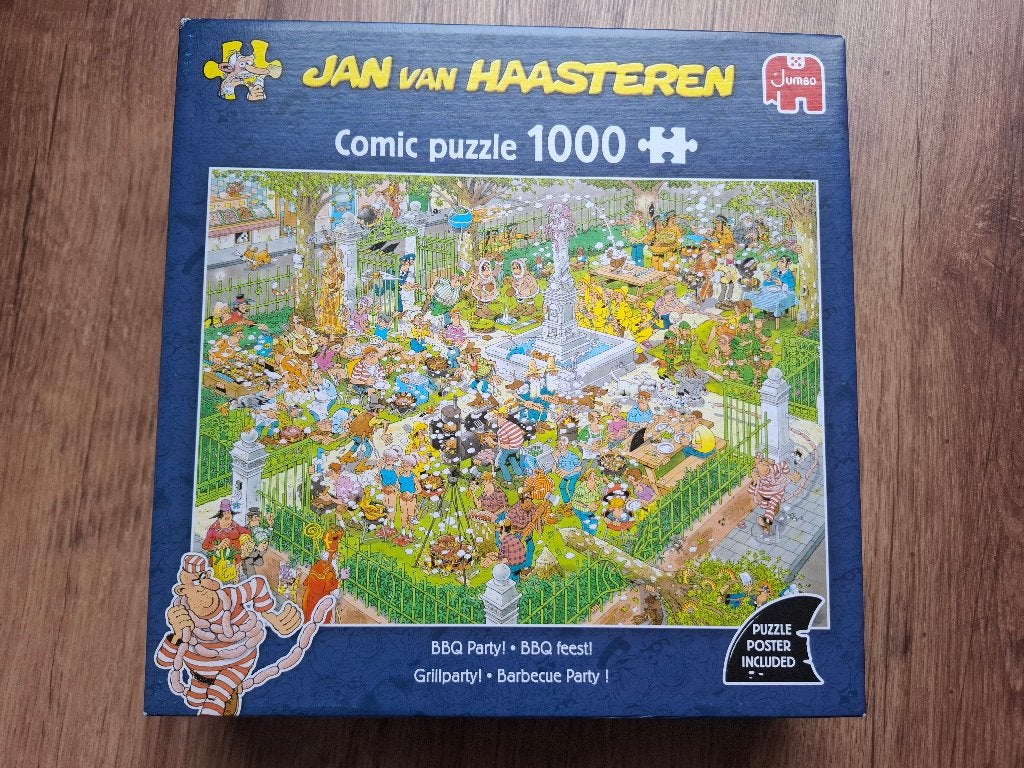 JAN VAN HAASTEREN Puzzel - BBQ Party - 1000 stukjes, Hobby en Vrije tijd, Denksport en Puzzels, Ophalen of Verzenden, 500 t/m 1500 stukjes