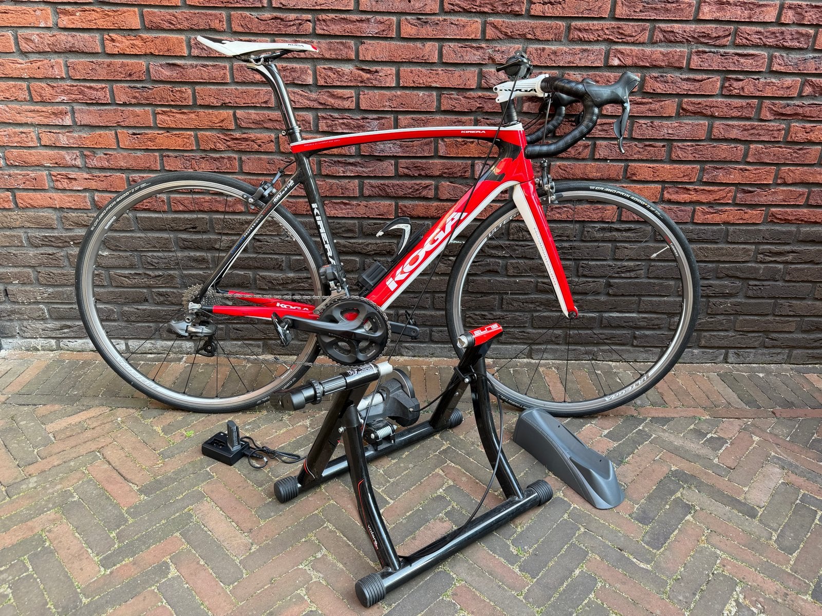 Koga Kimera racefiets met Elite Volare trainer, Ophalen, 28 inch, Gebruikt, Carbon
