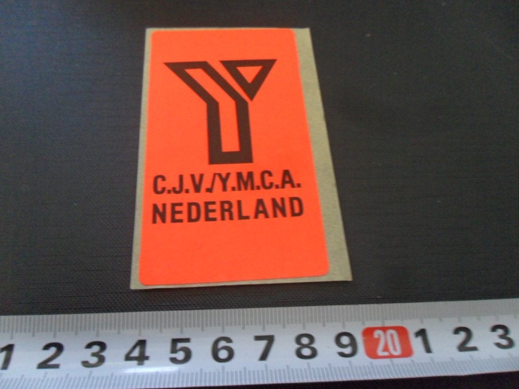 sticker C.J.V. / Y.M.C.A.  Nederland, Verzamelen, Ophalen, Zo goed als nieuw