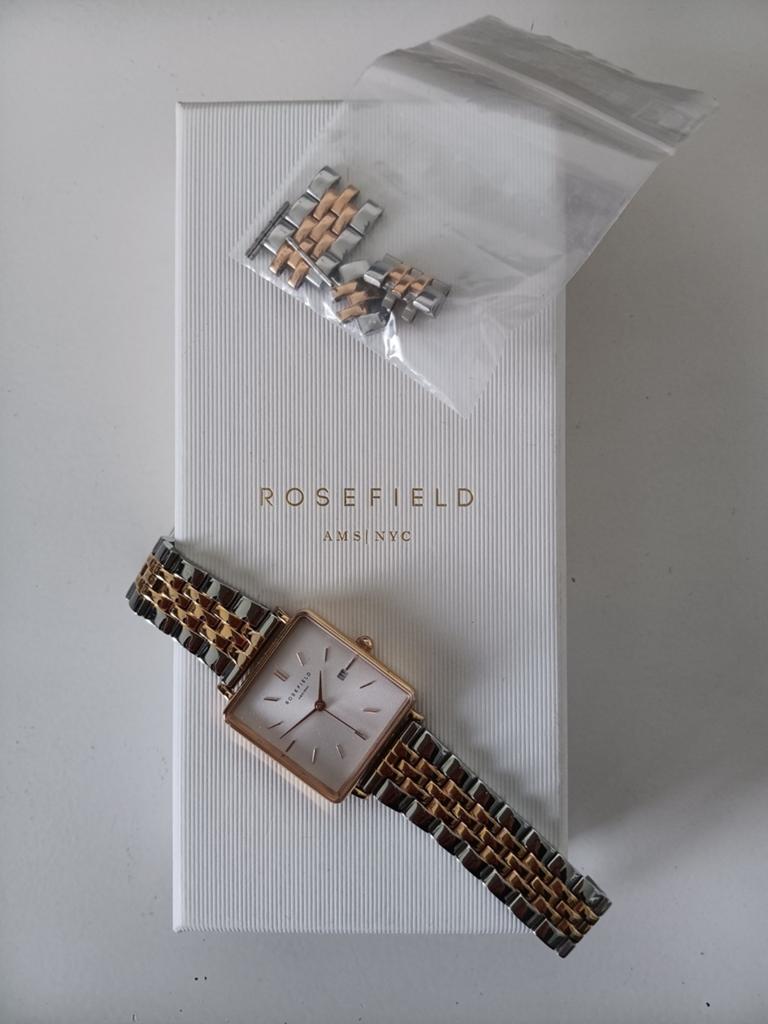 Rosefield horloge zilver roségoud dames, Ophalen of Verzenden, Zo goed als nieuw, Staal, Overige merken