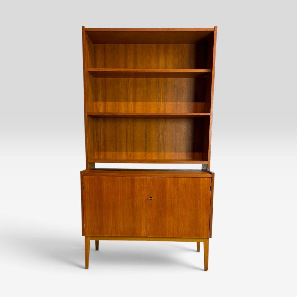 Vintage teak boekenkast met onderkast – Scandinavisch design, Huis en Inrichting, Mid-century - Scandinavisch design, Teakhout