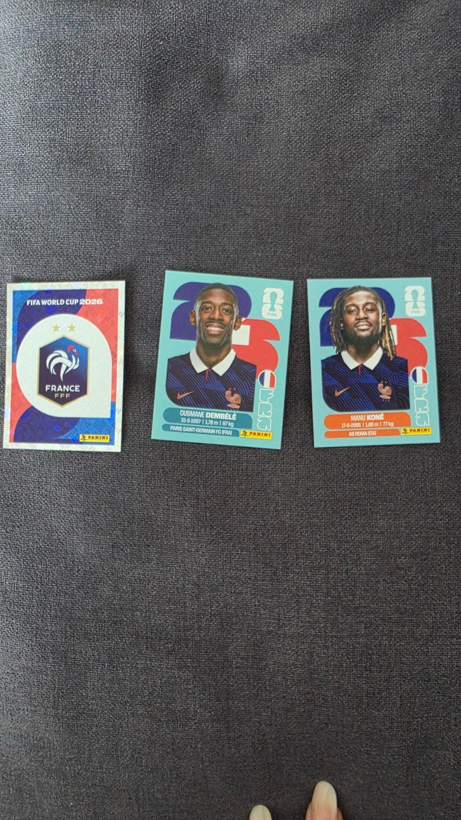 Fifa WK 2026 Panini stickers - Ousmane Dembélé & Manu Koné, Ophalen of Verzenden, Nieuw, Overige sporten, Poster, Plaatje of Sticker