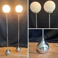 Vintage Space Age "Lollipop" Teardrop Vloerlampen, Huis en Inrichting, Ophalen, Bureaulamp, Glas, Art deco