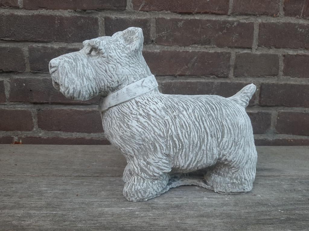 Hond Schotse terriër betonnen beeld tuinbeeld beton, Ophalen of Verzenden