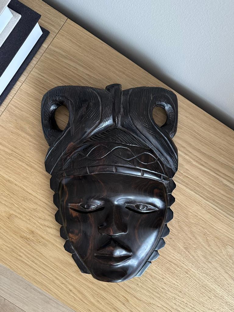 handgesneden Afrikaans houten masker, Ophalen of Verzenden