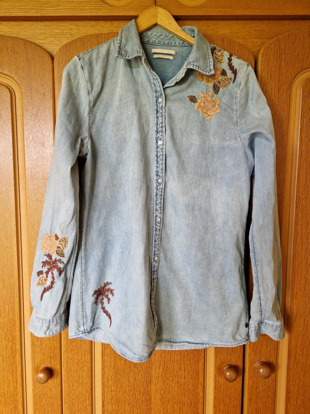 Scotch & Soda denim blouse met borduursels, Maat 38/40 (M), Blauw, Scotch & Soda, Ophalen of Verzenden