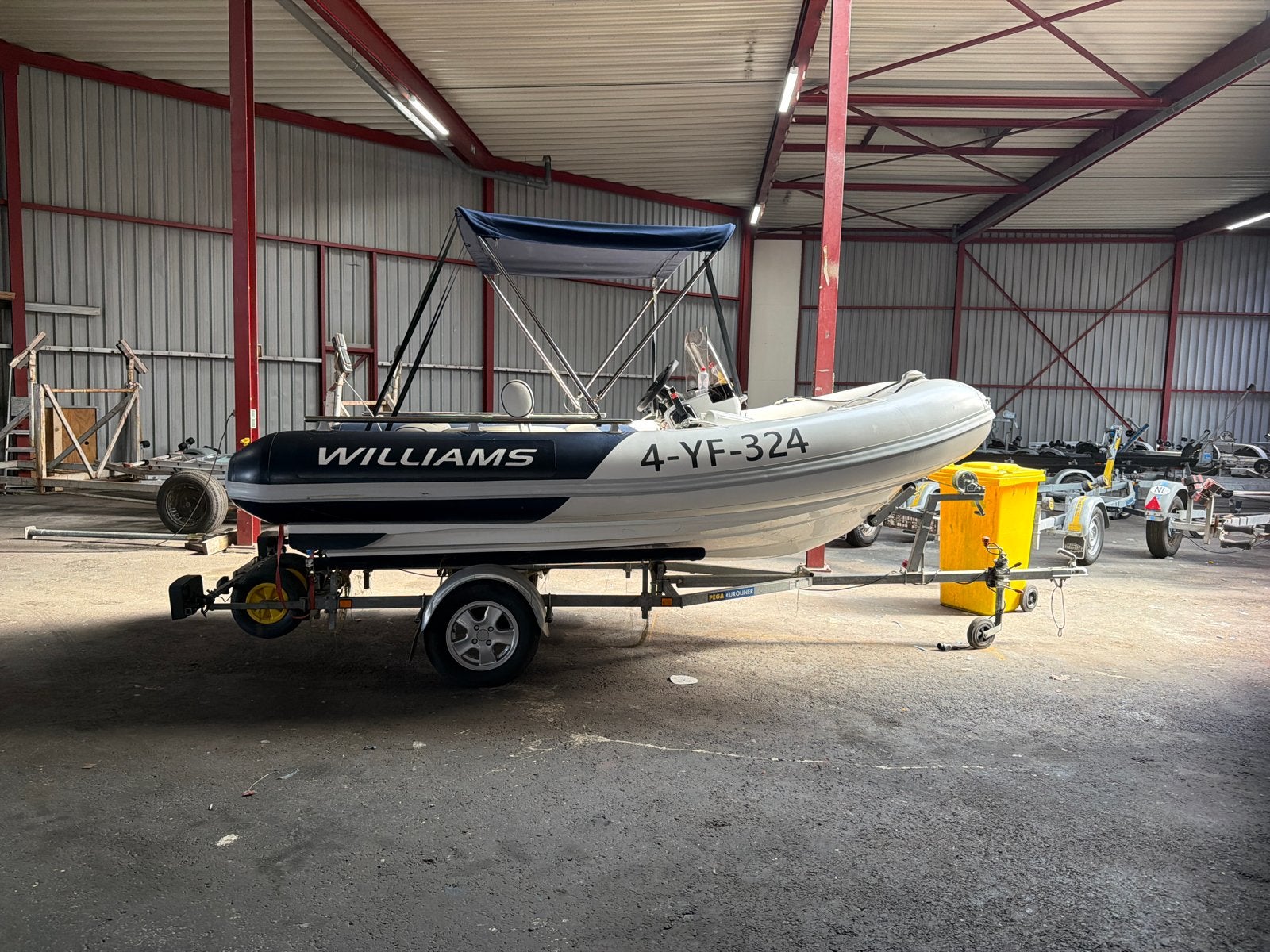 Williams Sportjet 400 met trailer, Watersport en Boten, Rubberboten, Gebruikt, Overige merken, Polyester/glasvezel, Inclusief motor