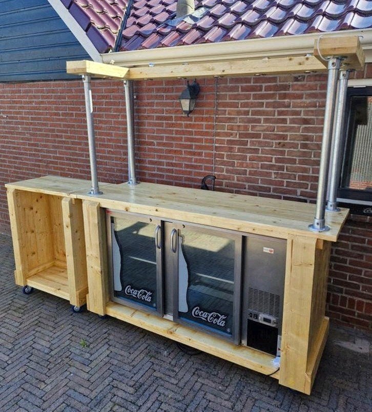 Koelbuffet mobiele bar koelkast hout maatwerk horeca, Ophalen