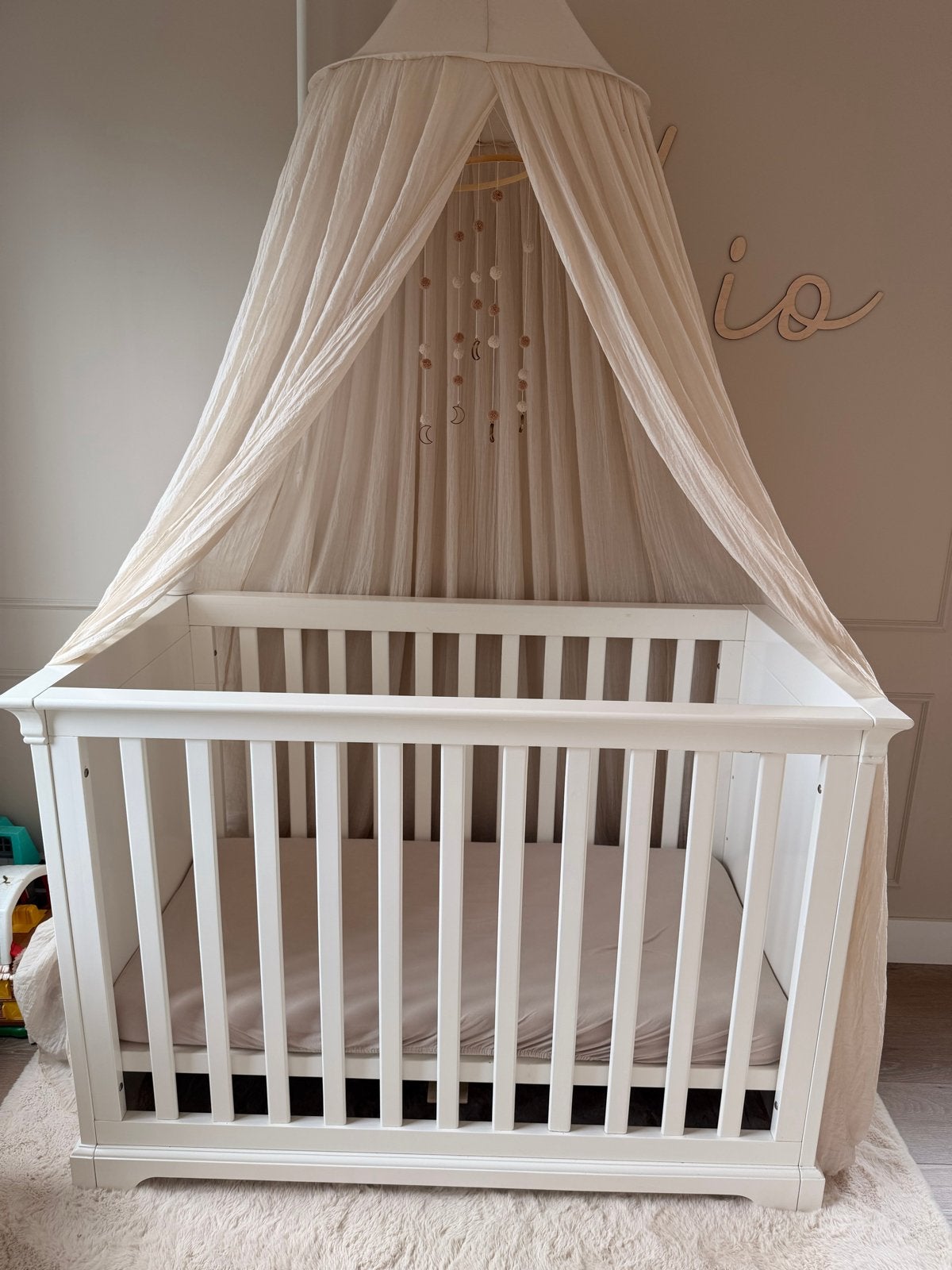 Kidsmill Chateau babykamer: ledikant + commode wit, Ophalen, Gebruikt, 70 tot 85 cm, Minder dan 140 cm