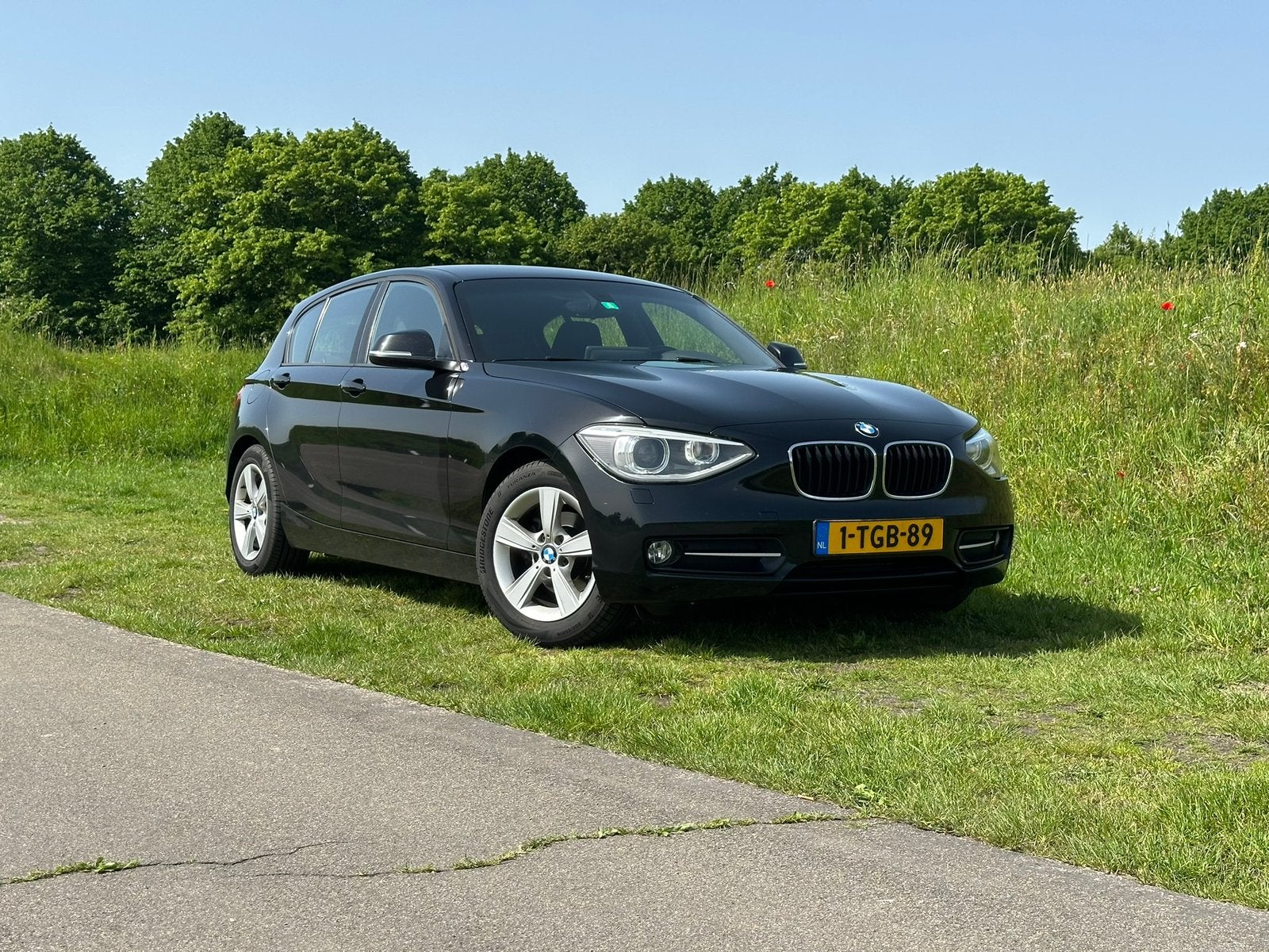 BMW 114i Sport | 200+ PK | Comfort Access | CarPlay | Xenon, Auto's, BMW, 1-Serie, 4 cilinders, Zwart, 1200 kg