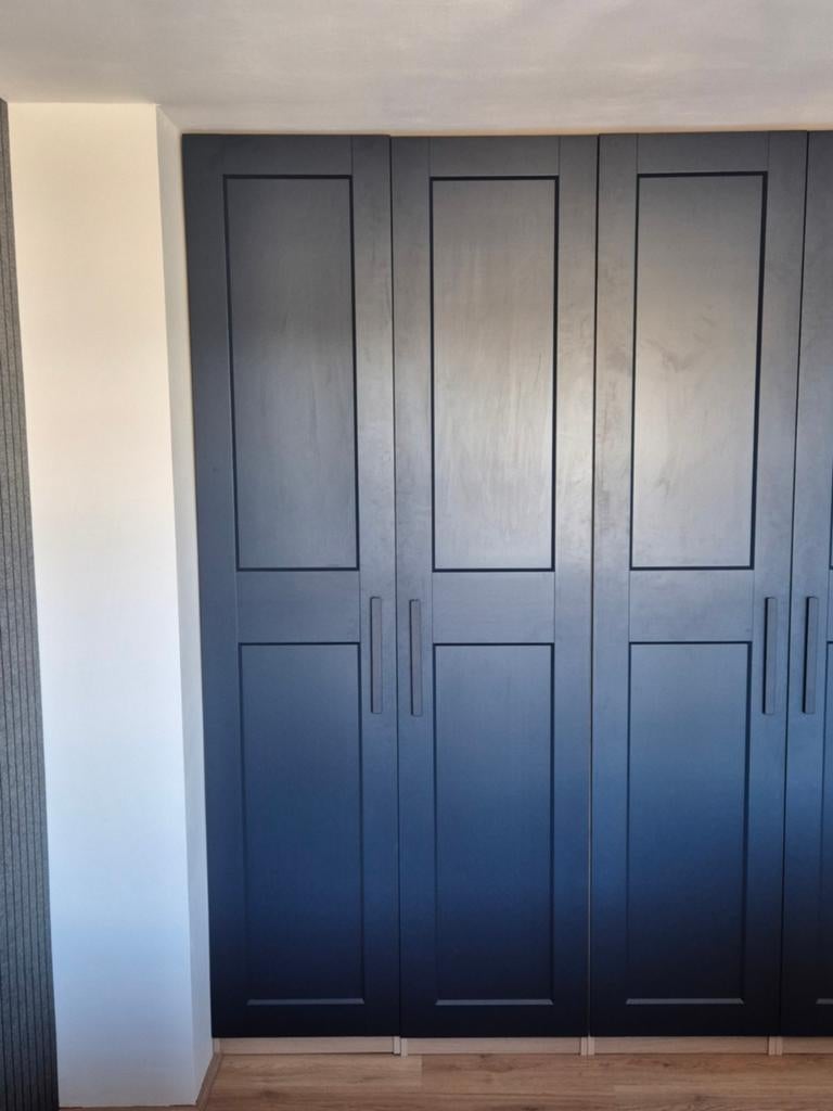 2 deuren Pax Grimo blauw inclusief handgrepen en scharnieren, Ophalen, 200 cm of meer, 50 tot 100 cm, Zo goed als nieuw