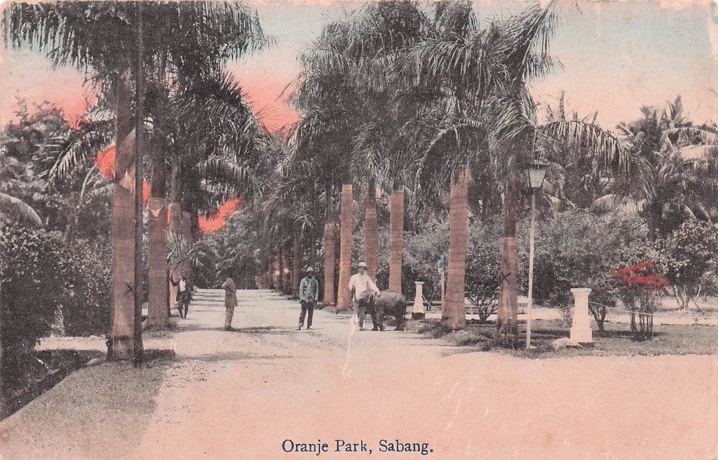 Nederlands Indië Sabang - Oranje Park (m. olifantje) 1919, Ophalen of Verzenden, Voor 1920, Gelopen, Buiten Europa