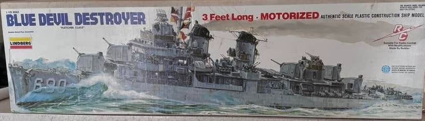 Lindberg Blue Devil WWII Navy Destroyer 1/125, Ophalen of Verzenden, Zo goed als nieuw, Groter dan 1:32, Overige merken