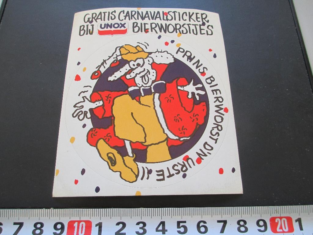 sticker strip prins carnaval - unox bierworstjes *, Ophalen, Zo goed als nieuw