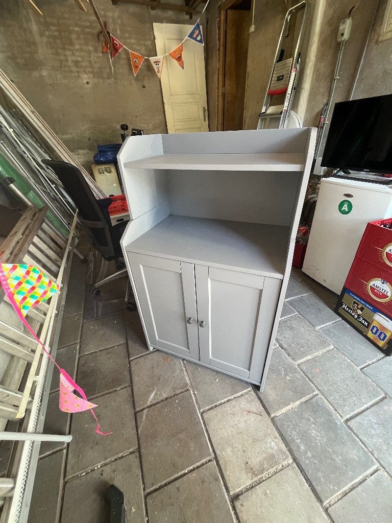 Grijs bijzet of keuken kastje, Ophalen