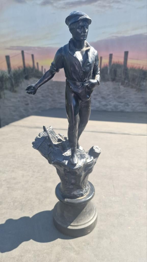 Zamac beeld 'De Zaaier' - Klassiek figuur, Antiek en Kunst, Ophalen of Verzenden, Op sokkel, Beeld, Man