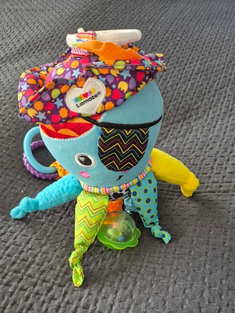 Lamaze Piraat Octopus Knuffel met Rammelaar en Bijtring, Overige merken, Overige karakters, Overige typen, Met geluid