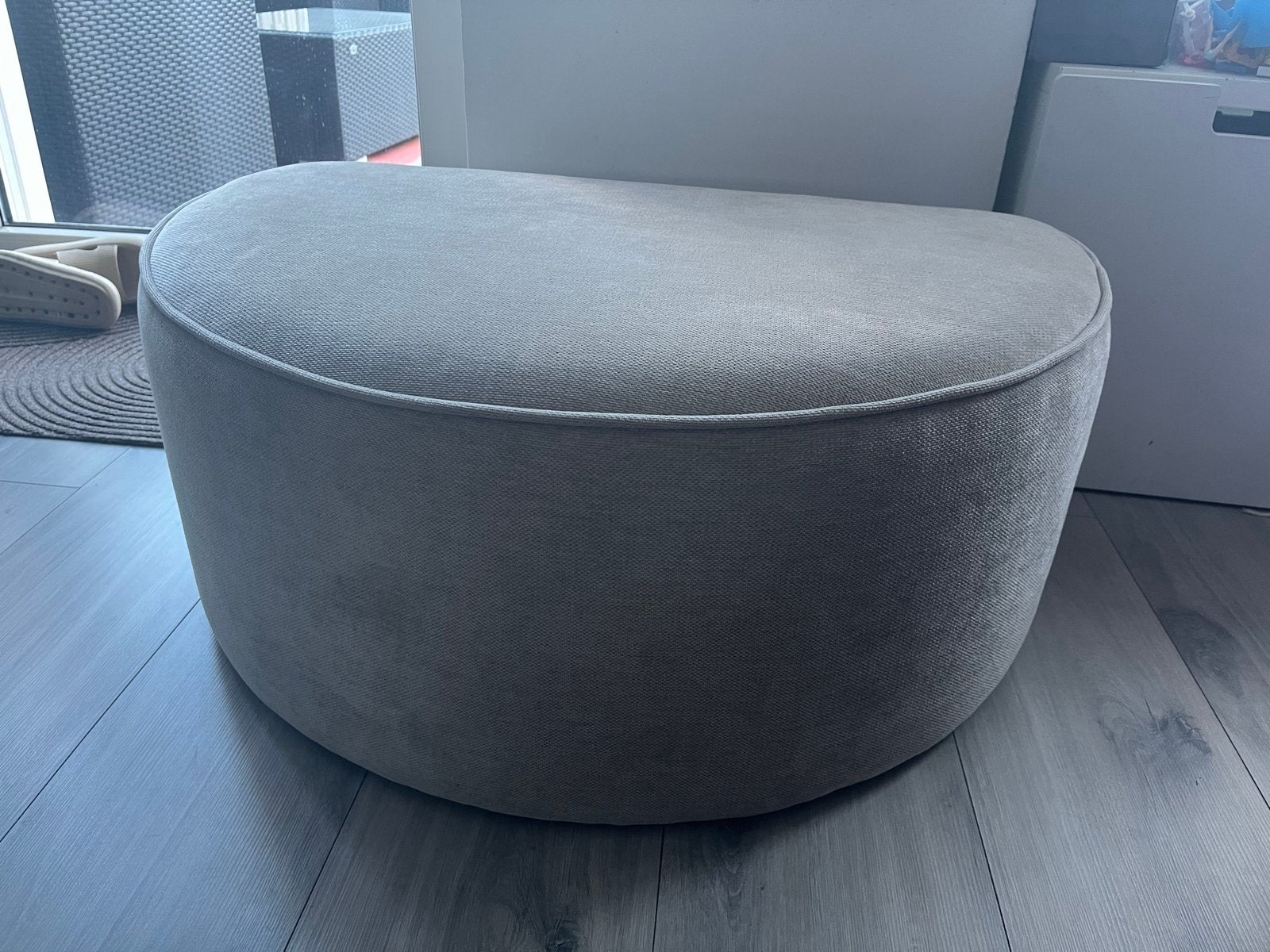 Bronx71 Neso Hocker Halve Maan Stof Gemêleerd Taupe, Ophalen, Zo goed als nieuw, 50 tot 75 cm, Stof