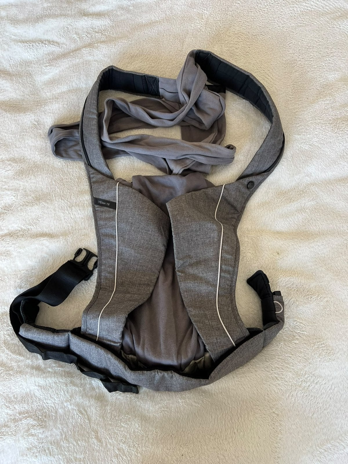 CYBEX YEMA TIE Platinum – Ergonomische draagzak – Soho Grey, Ophalen of Verzenden, Zo goed als nieuw