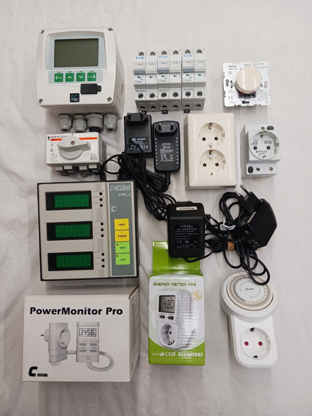 E-meter/Adapter/Klok/WCD/0-10Vdim/Datalog/Hfdschak/Automaten, Verzenden, Zo goed als nieuw