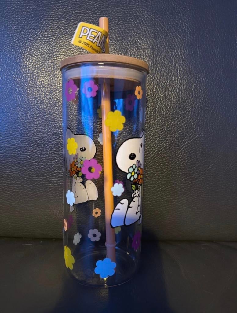 Snoopy tumbler met rietje, Nieuw, Ophalen of Verzenden, Meerkleurig, Overige merken