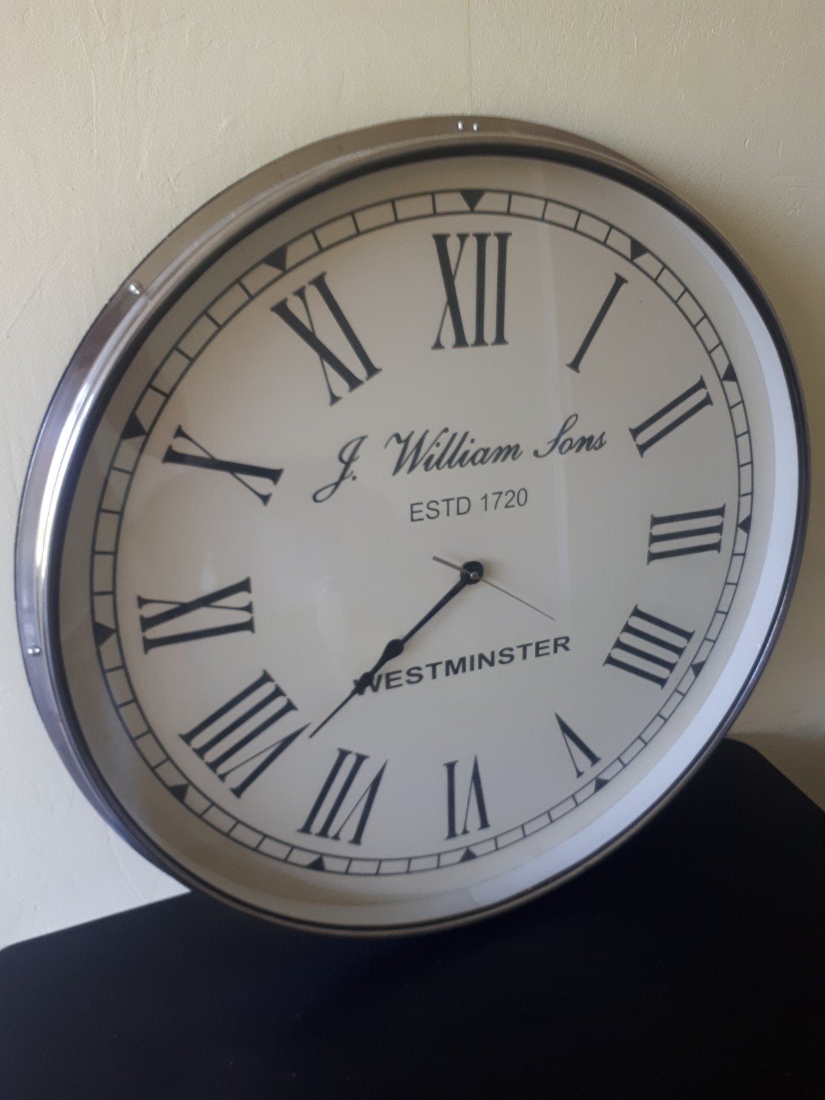 Klok J William Sons Westminster, Ophalen, Wit, Analoog, Zo goed als nieuw