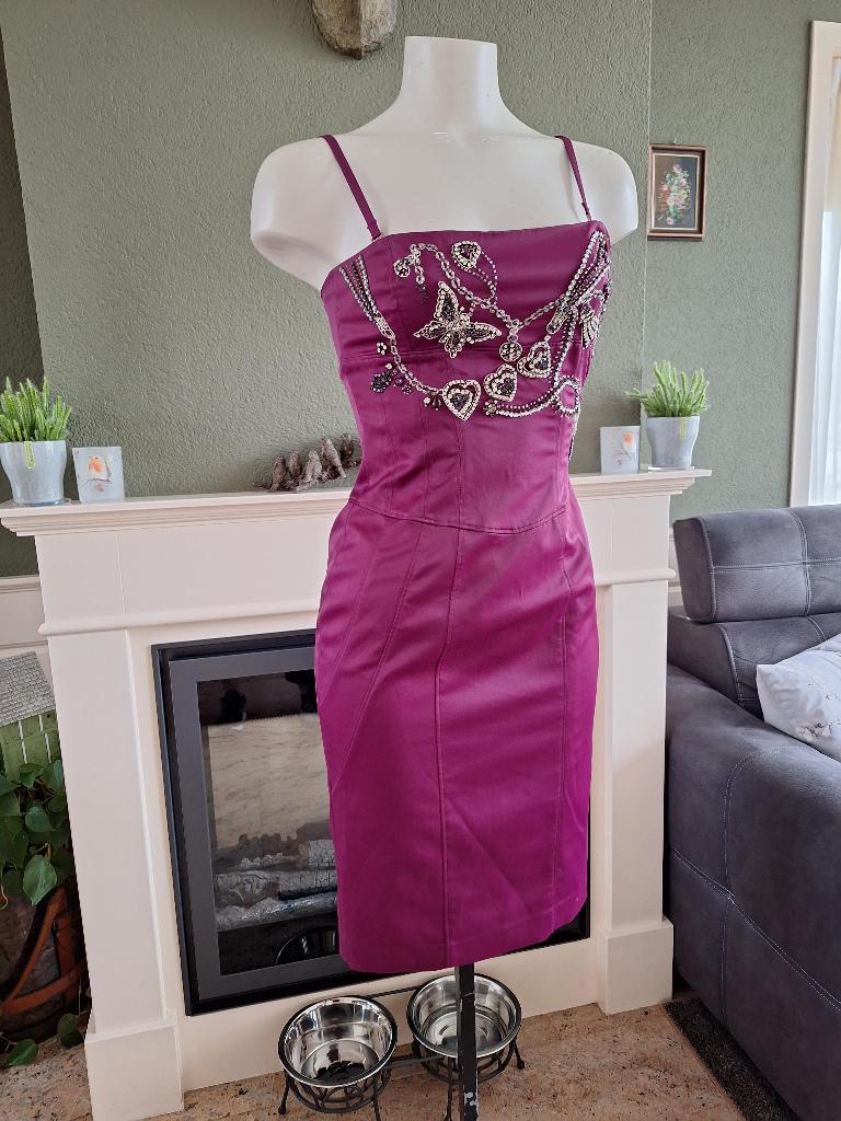 Karen Millen mooie paarse body cocon jurk 36 S 34, Karen Millen, Verzenden, Paars, Zo goed als nieuw
