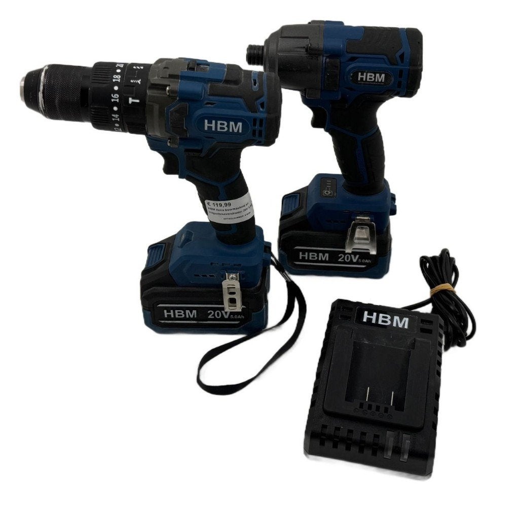 HBM Accu boormachine en slagschroevendraaier 20V 5.0ah Set, Boormachine, Dordrecht@usedproducts.nl, Toulonselaan 72, Ophalen of Verzenden