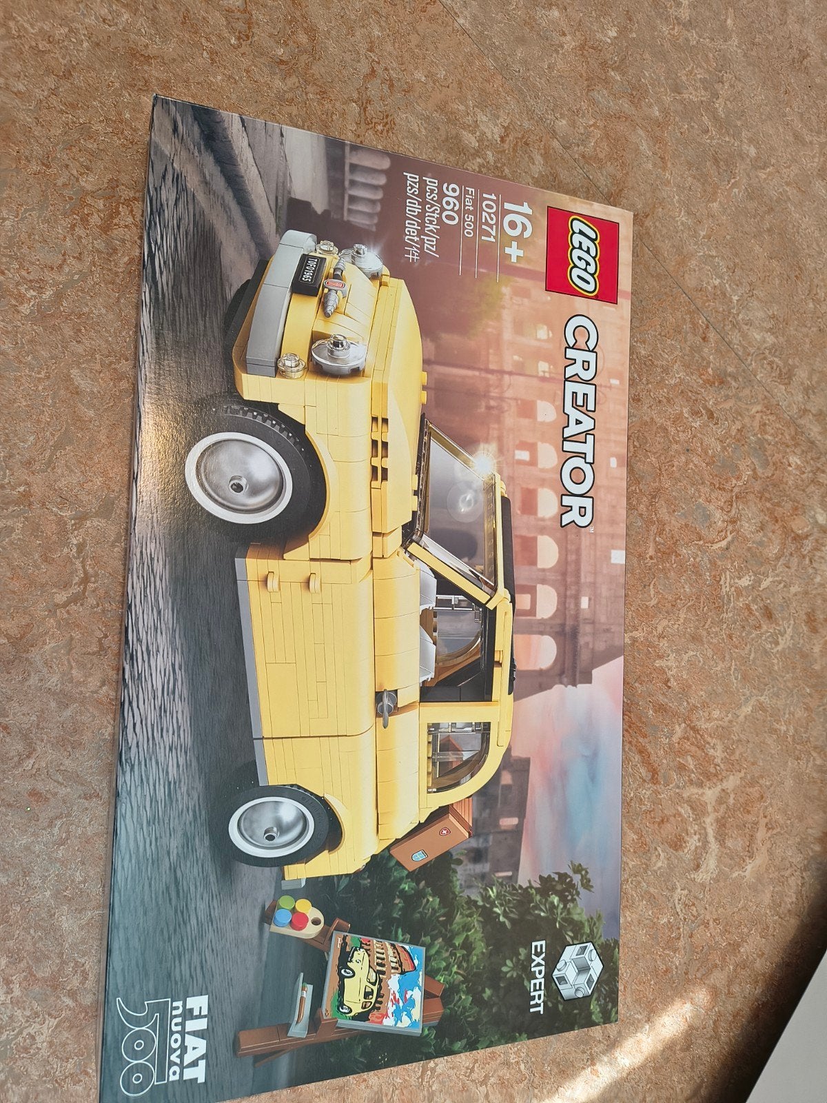 LEGO 10271 - Fiat 500 (Geel), Ophalen of Verzenden, Zo goed als nieuw