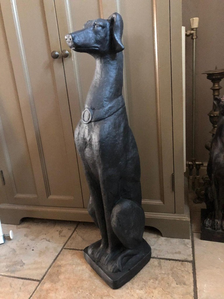 2 statige beton stenen honden windhond hazewindhond, Antiek en Kunst, Ophalen, Overige materialen, Overige onderwerpen