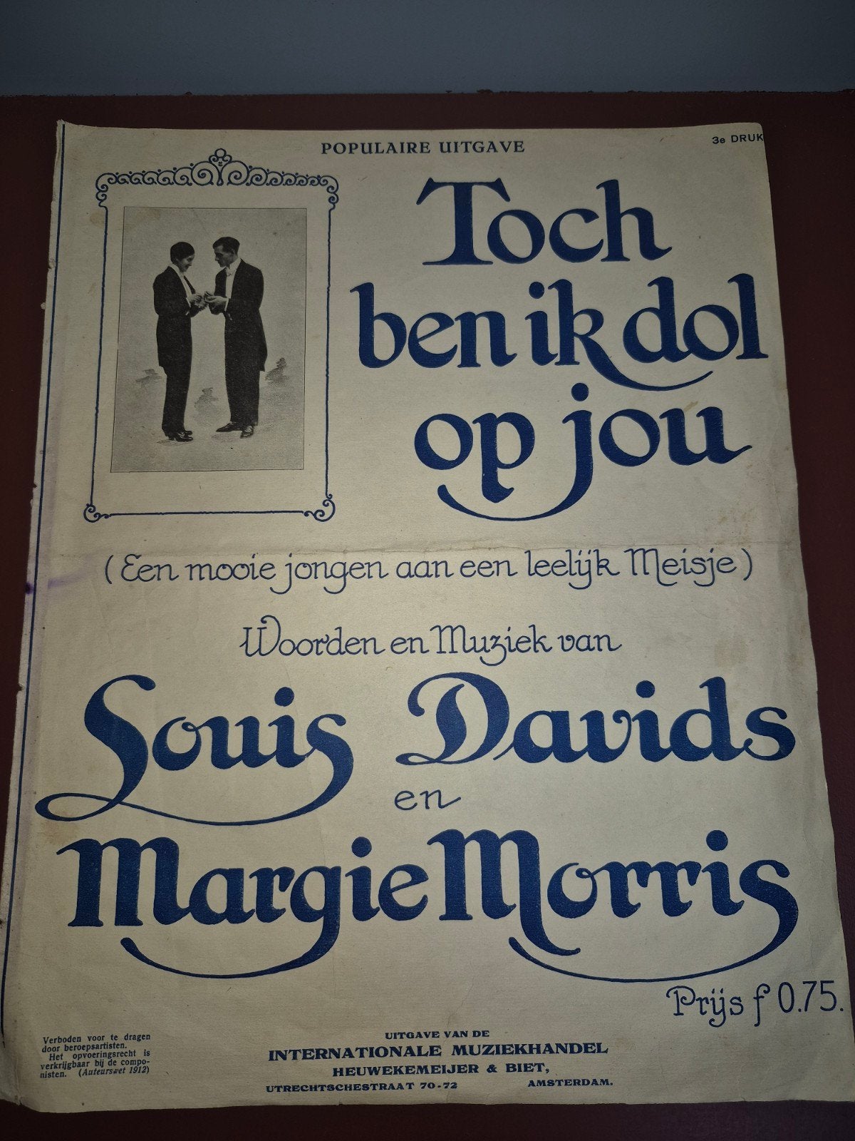 Tóch ben ik dol op jou - Louis Davids & Margie Morris, Muziek en Instrumenten, Bladmuziek, Ophalen of Verzenden