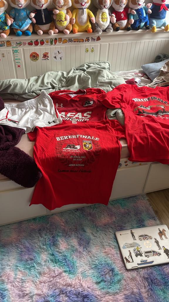 AZ Alkmaar Bekerfinale T-shirts (2017), Sport en Fitness, Voetbal, Gebruikt, Set, Maat L, Ophalen