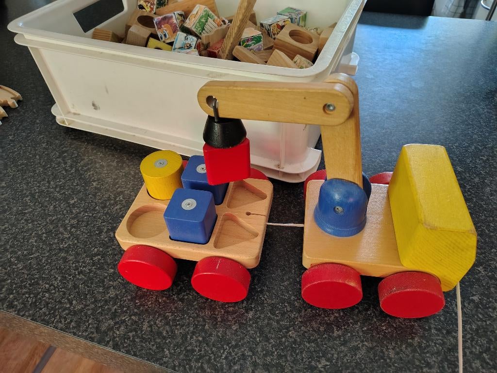 Houten Blokken, Kinderen en Baby's, Speelgoed | Houten speelgoed, Ophalen, Gebruikt, Overige typen